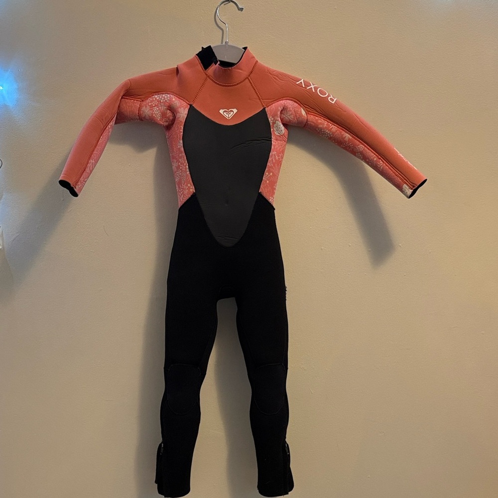 Roxy Kids 3/2 Prologue Wetsuit - Coral and Black